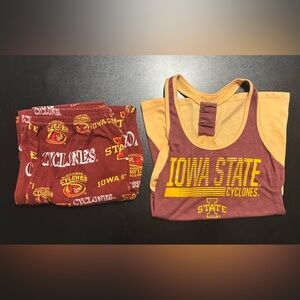 Iowa State Cyclones Tank Top and Pajama Pants Bundle- Maroon and Gold